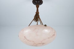Suspension ronde en verre de style Art déco, années 1930, Allemagne