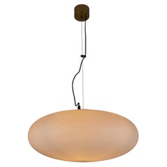 Lustre en laiton et verre Stilnovo du milieu du siècle, années 1950, Italie