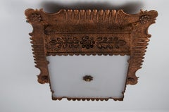 Rare Art Deco Copper and Acrylic Glass Flush Mount, 1930s, Germany
