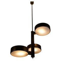Rare Mid-Century Brass Ceiling Lamp by Stilnovo, Italy, 1960s