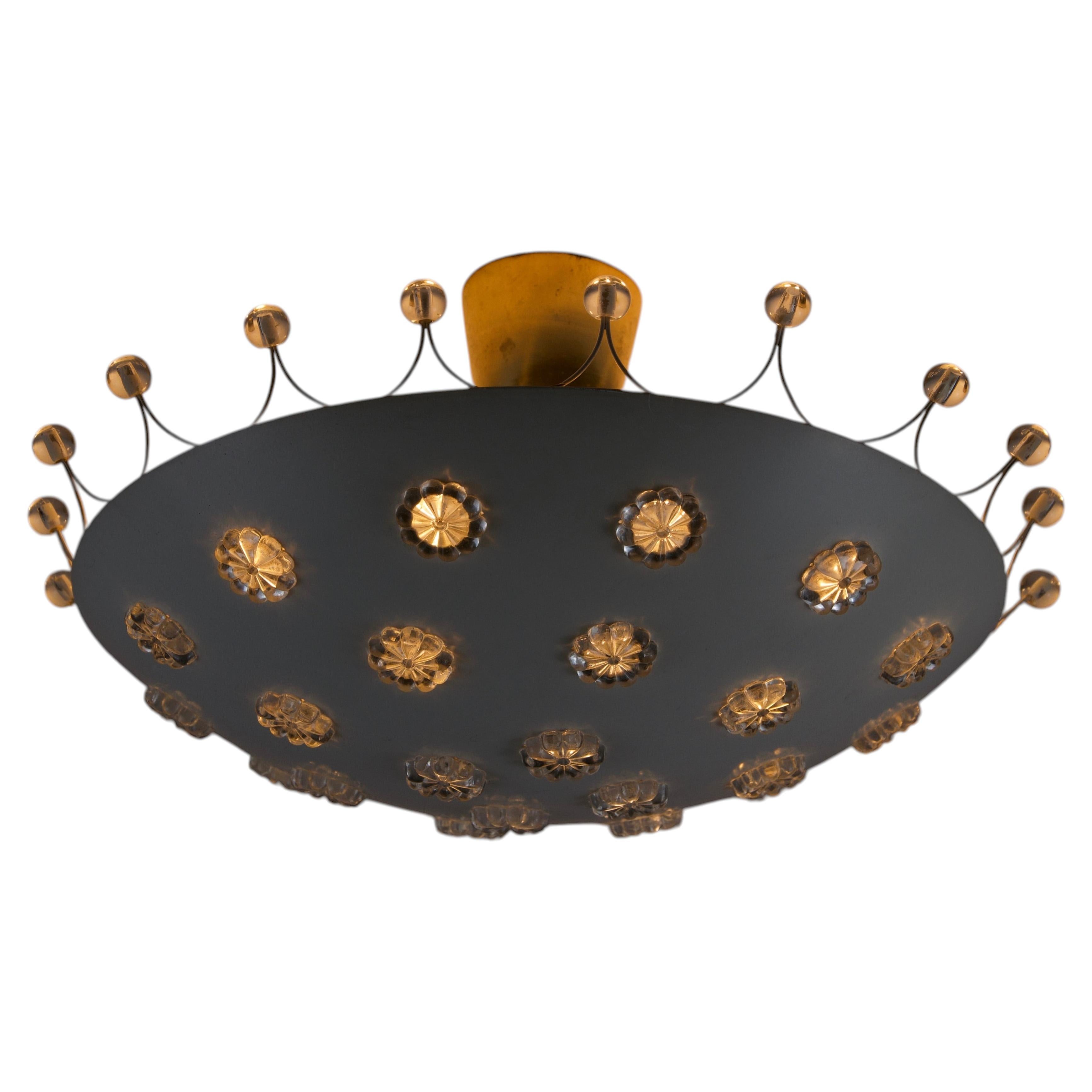 Large White Chandelier by Emil Stejnar for Rupert Nikoll, 1960s For Sale