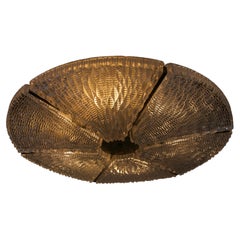 Large Art Deco Metal and Glass Flush Mount, 1940s, Germany