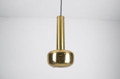 Brass Pendant Lamp by Vilhelm Lauritzen for Louis Poulen, 1960s, Denmark