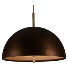 Copper and Opal Glass Pendant Lamp by Staff, 1970s, Germany