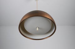 Copper and Opal Glass Pendant Lamp by Staff, 1970s, Germany