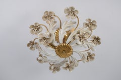 Florentine-Style Gilt Metal Flower Flush Mount, Germany, 1960s