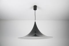 Black Round Pendant Lamp by Fog & Mørup, 1970s