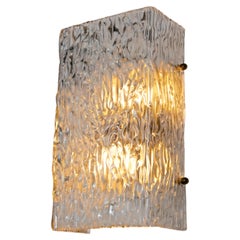 Textured Ice Glass Wall Lamp by Kalmar Franken, Austria, 1960s