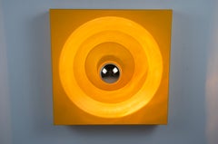 Yellow Flush Mount or Wall Lamp by Klaus Hempel for Kaiser Leuchten, 1970s