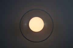 White Disc-Shaped Wall Lamp or Flush Mount, Italy, 1960s