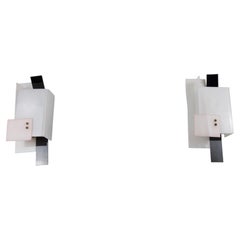 Pair of Geometric Acrylic Glass Wall Lamps, Germany, 1960s