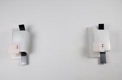 Pair of Geometric Acrylic Glass Wall Lamps, Germany, 1960s