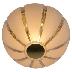 Brass and Glass Flush Mount by Glashütte Limburg, 1960s