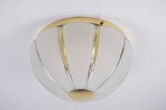Brass and Glass Flush Mount by Glashütte Limburg, 1960s