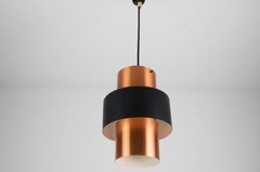 Copper and Black Pendant Lamp by Jo Hammerborg for Fog & Mørup, 1960s