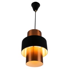Copper and Black Pendant Lamp by Jo Hammerborg for Fog & Mørup, 1960s
