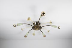 Mid-Century Brass Sputnik Chandelier, 1950s, Germany
