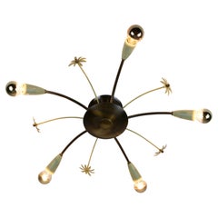 Mid-Century Brass Sputnik Chandelier, 1950s, Germany