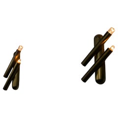 Pair of Brass Sputnik Wall Lamps, Italy, 1960s