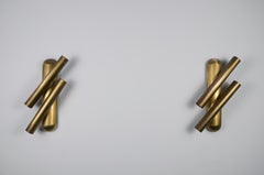 Pair of Brass Sputnik Wall Lamps, Italy, 1960s