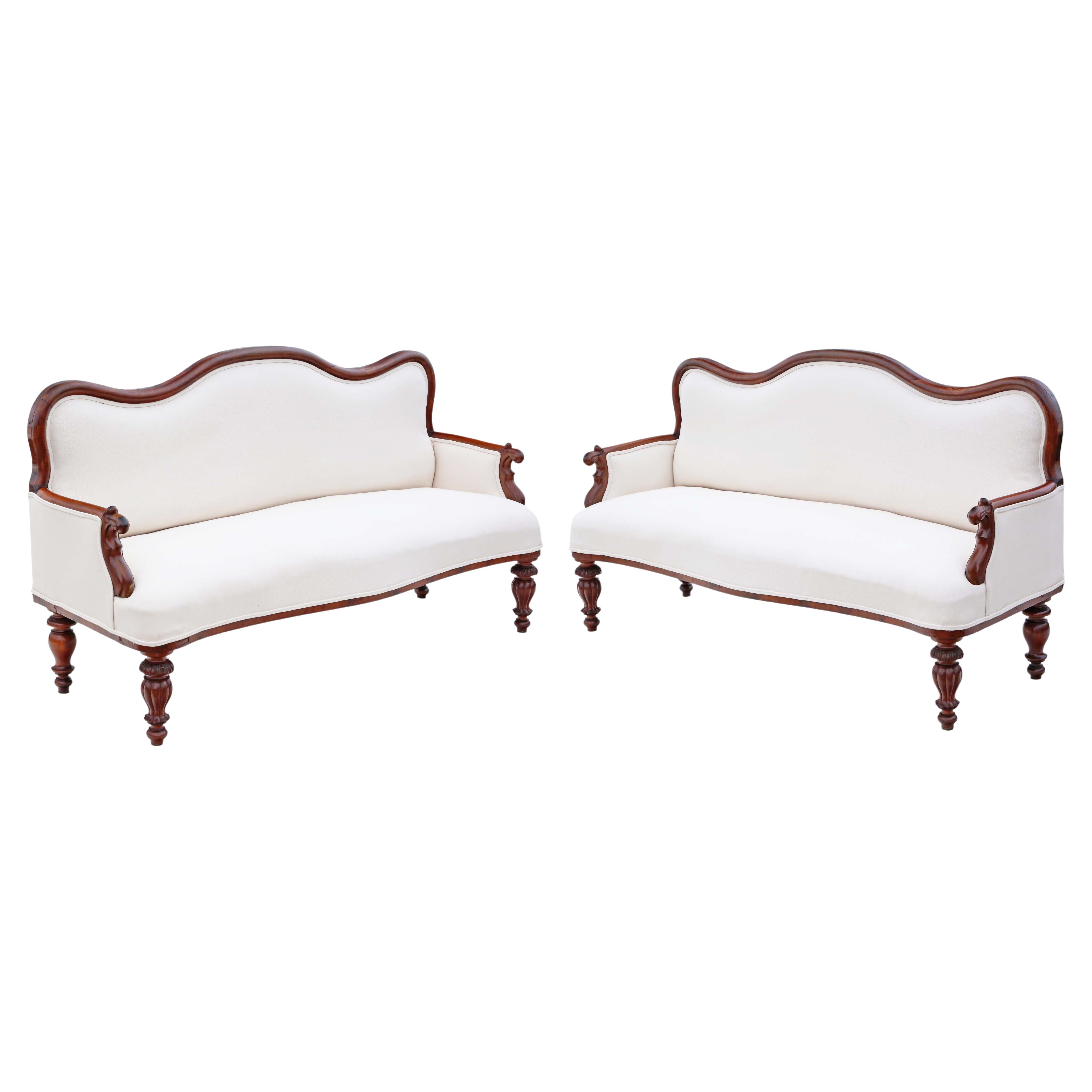 Antike, sehr hochwertige Mahagoni-Sofa aus dem 19. Jahrhundert, Paar