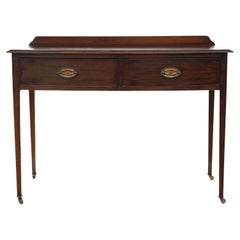 Antique Quality Early 20th Century Mahogany Writing Table - Desk Side Dressing