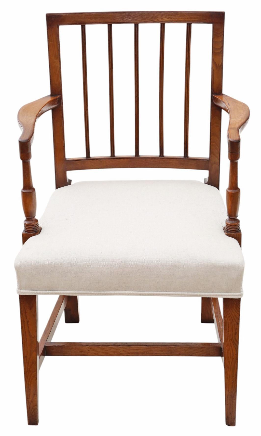Ensemble ancien de 6 (5 plus 1) chaises de cuisine et de salle à manger en orme du début du 19e siècle Bon état - En vente à Wisbech, Cambridgeshire