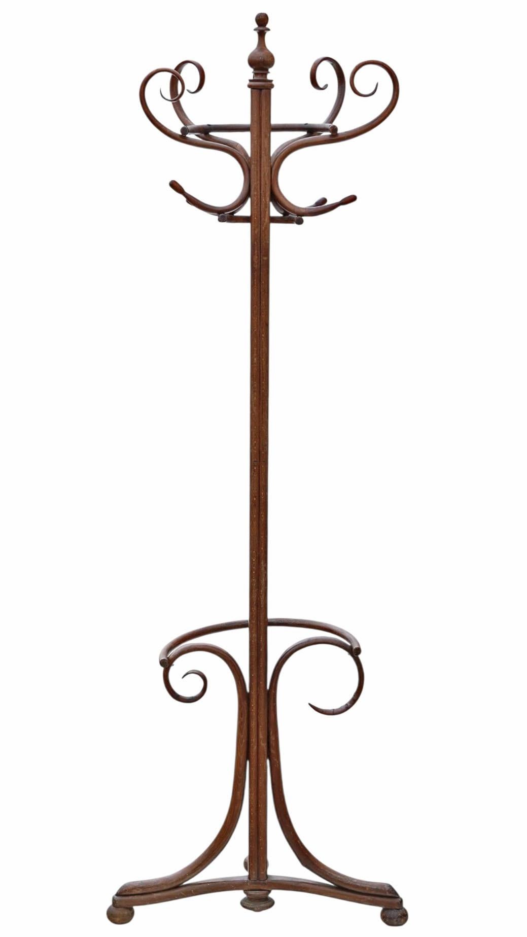 20ième siècle Ancien c.1900 Large Bentwood Coat & Hat Stand Quality Hall Rack, Wall-Standing en vente