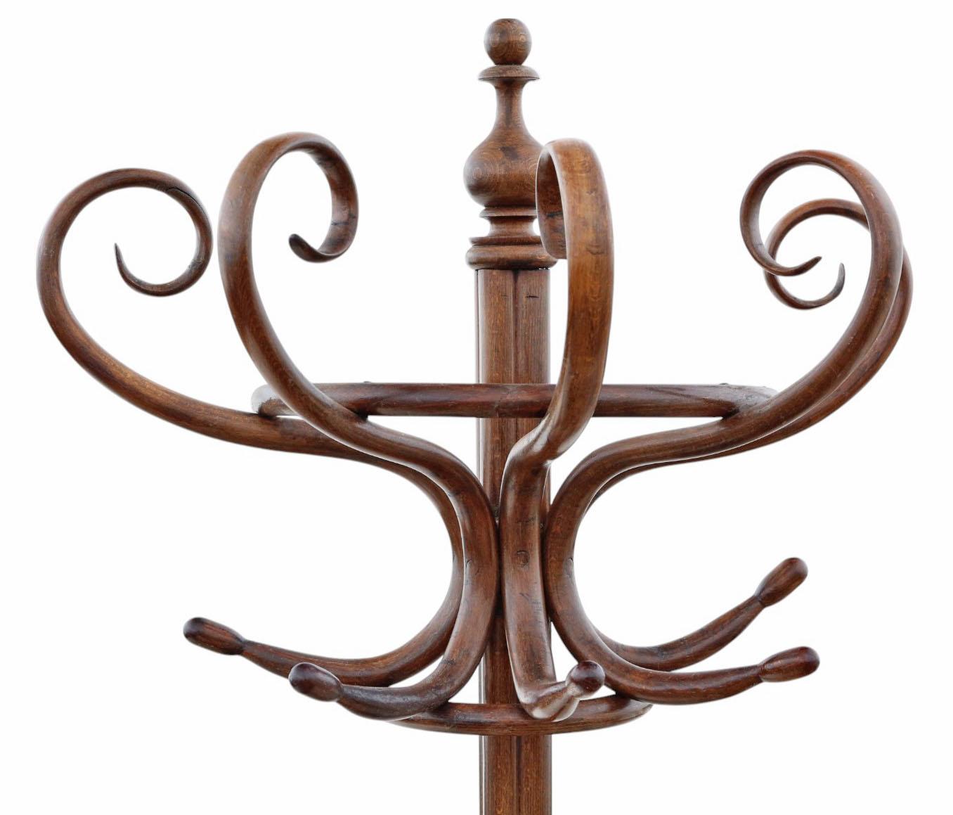Victorien Ancien c.1900 Large Bentwood Coat & Hat Stand Quality Hall Rack, Wall-Standing en vente