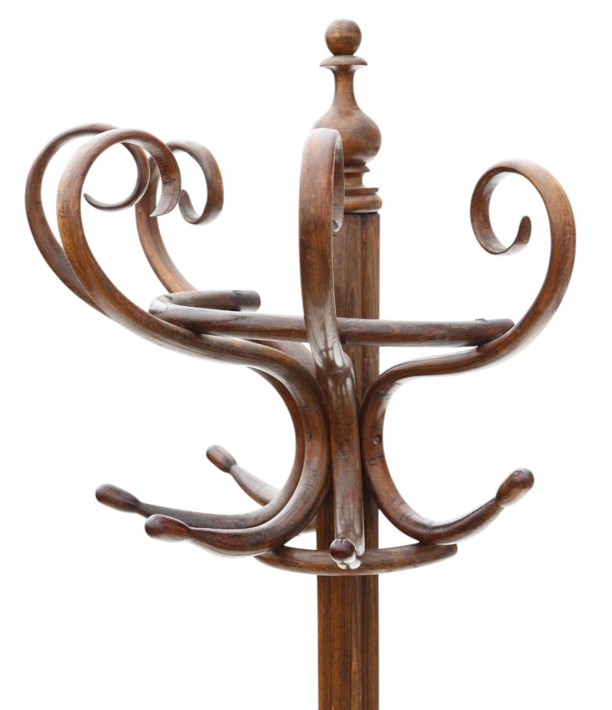 Hêtre Ancien c.1900 Large Bentwood Coat & Hat Stand Quality Hall Rack, Wall-Standing en vente