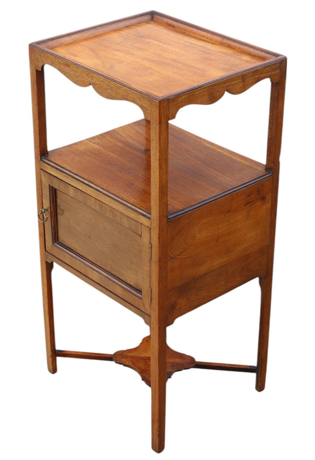 Mogano Antico lavabo / comodino in mogano georgiano del 1800 circa - Comodino di qualità in vendita