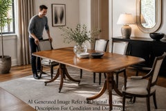 Antique 19th Century Twin Pedestal Extending Dining Table – Fine Quality