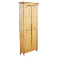 Quality Antique 19th Century Tall Cream Painted Cupboard Sideboard Dresser