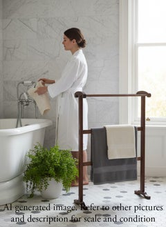 Antique C1910 Oak and Mahogany Towel Rail Stand – Quality