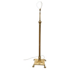 Retro vintage mid-century quality large adjustable height brass standard lamp