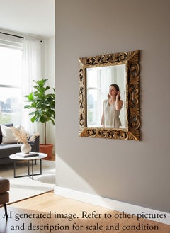 Antique Large C1920 Quality Giltwood Florentine Overmantle Wall Mirror