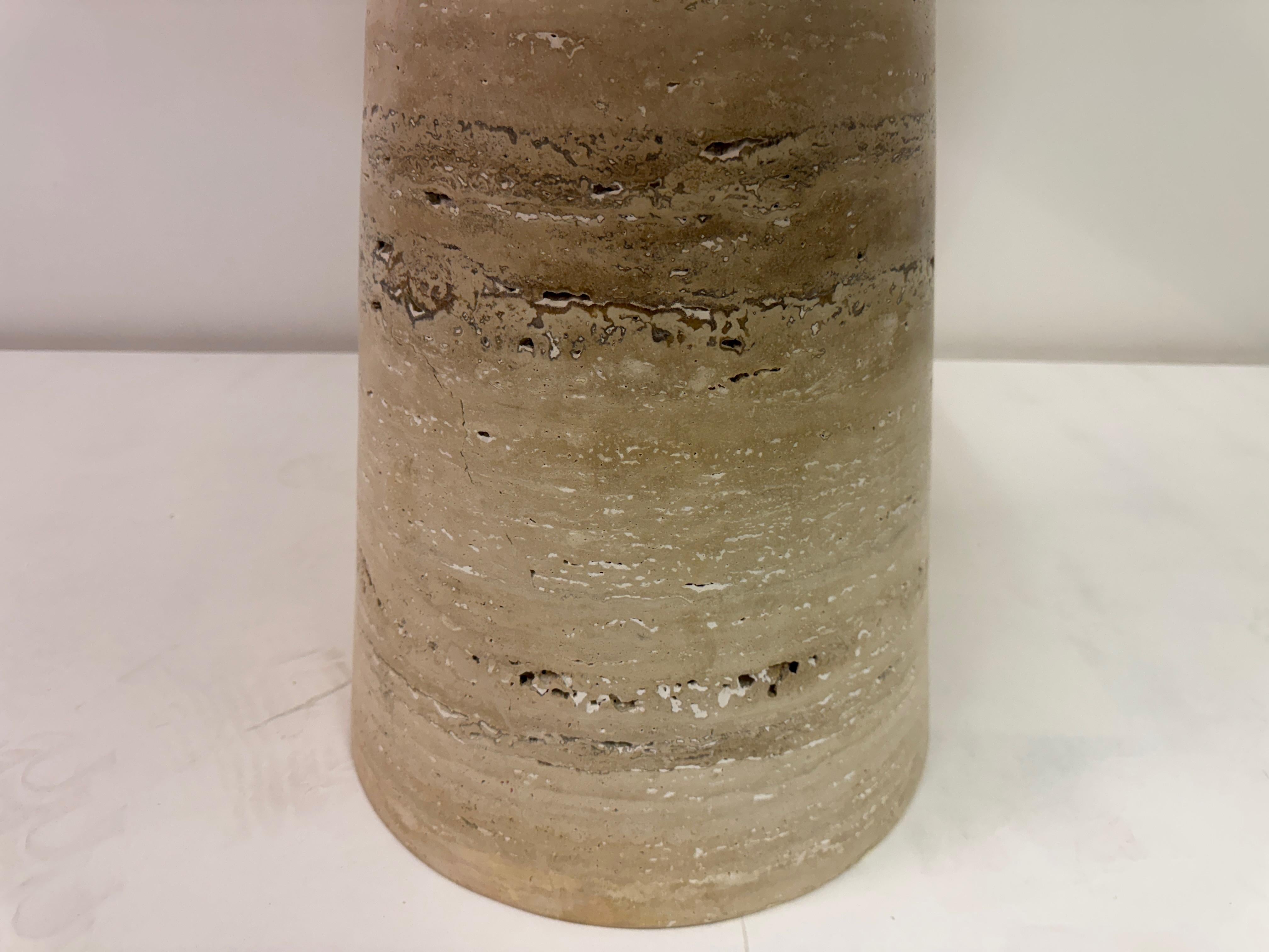 Round Italian Travertine Dining Table For Sale 3