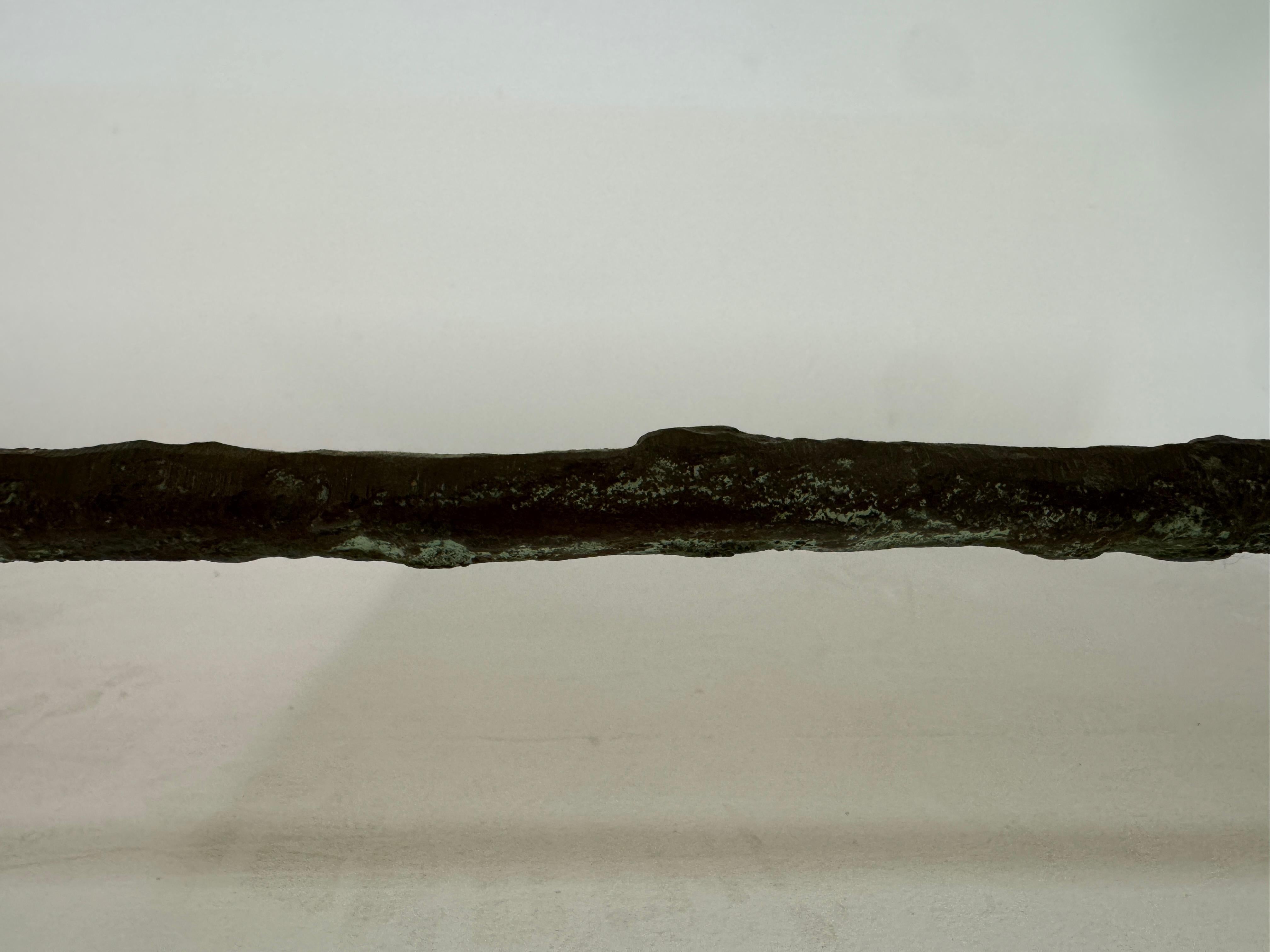 Bronze and Marble Coffee Table in the Style of Giacometti In Good Condition For Sale In London, London