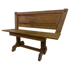 Mid Century 1960s Solid Oak Bench by De Puydt, Belgium