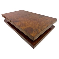 Table basse coulissante « Aldo Tura » en cuir de chèvre laqué, Italie, années 1970