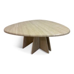 1980s Italian Pear Shaped Travertine Coffee Table