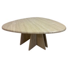 1980s Italian Pear Shaped Travertine Coffee Table