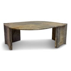 1980s Eye Shaped Marble Coffee Table