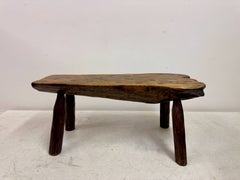 Rustic Wabi Sabi Elm Coffee Table with Dot Details