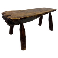 Rustic Wabi Sabi Elm Coffee Table with Dot Details