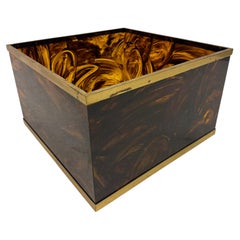 1970s Large Tortoiseshell Effect Plexiglass Planter
