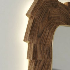 Italian Walnut Full-Length Mirror, 21st Century — Poker Face by Ivan Paradisi