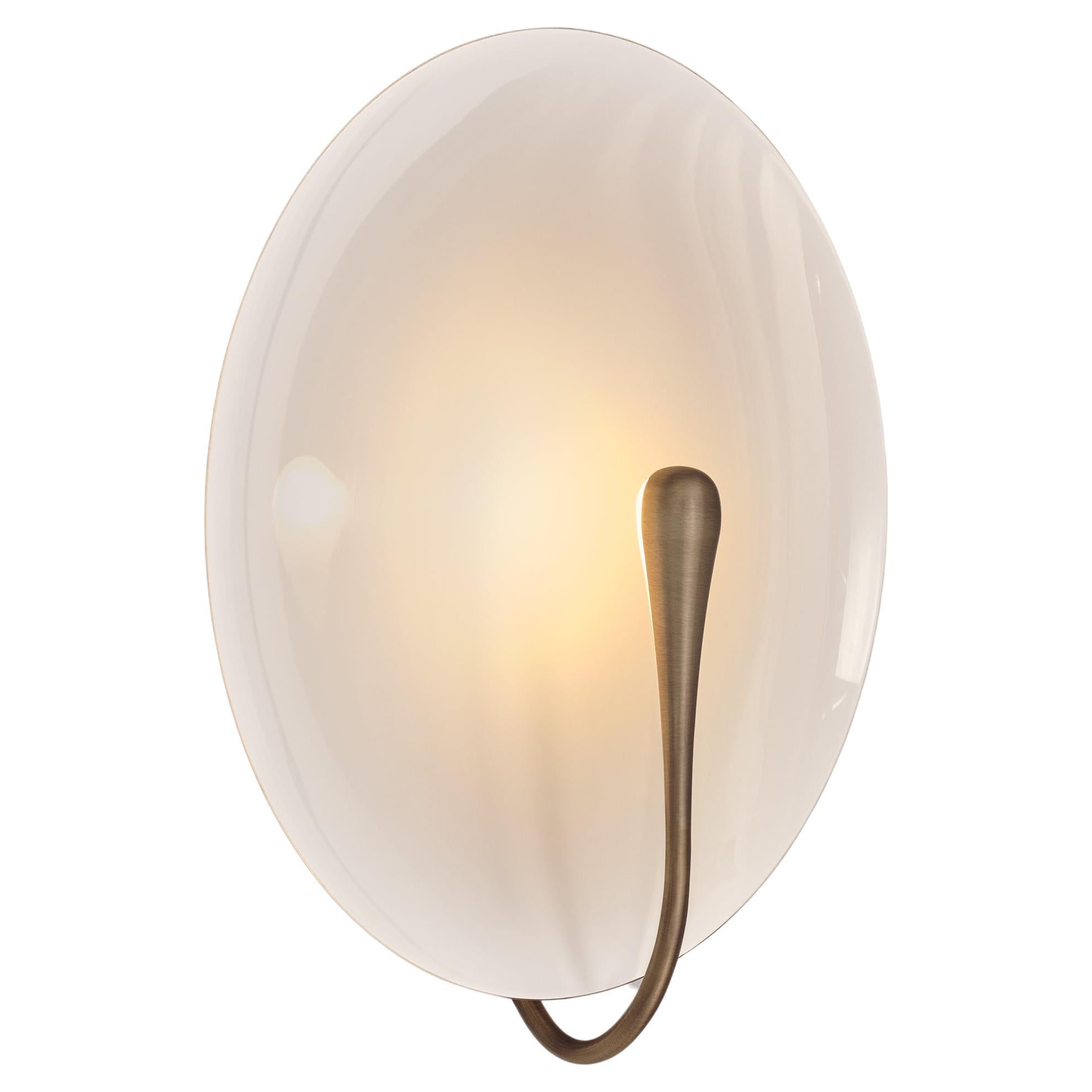'Cosmic Purion' White Lacquered Brass Contemporary Wall Light, Sconce