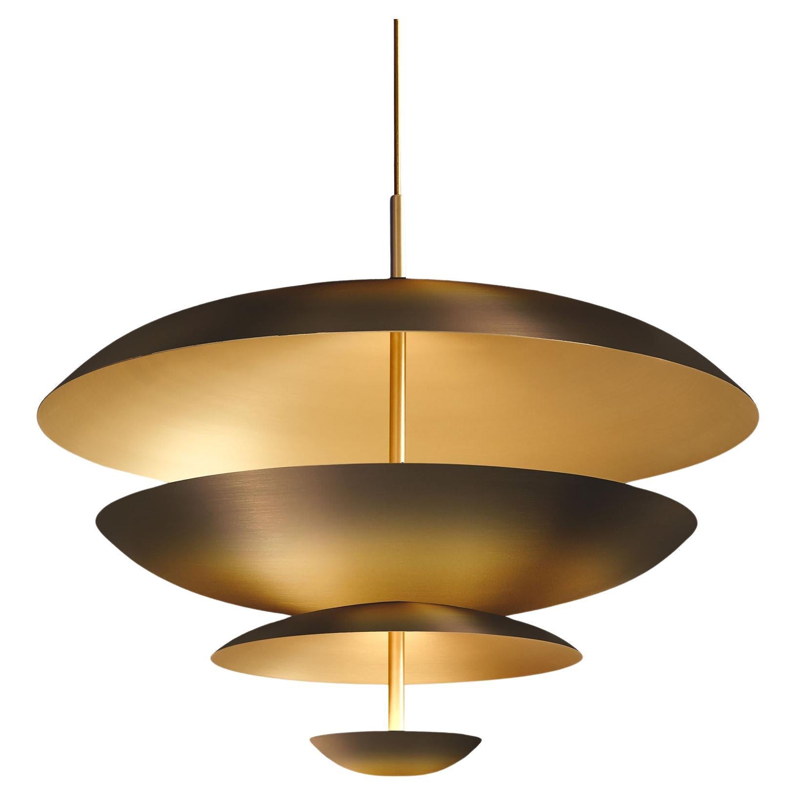 Plafonnier 'Cosmic Ore Chandelier 100' en laiton patiné de couleur bronze en vente