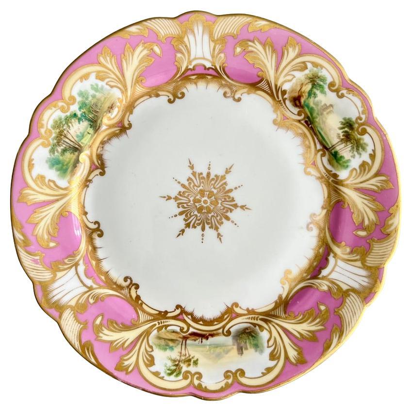 Placa Samuel Alcock, rosa y dorada, Reservas de paisaje, ca 1855 en venta